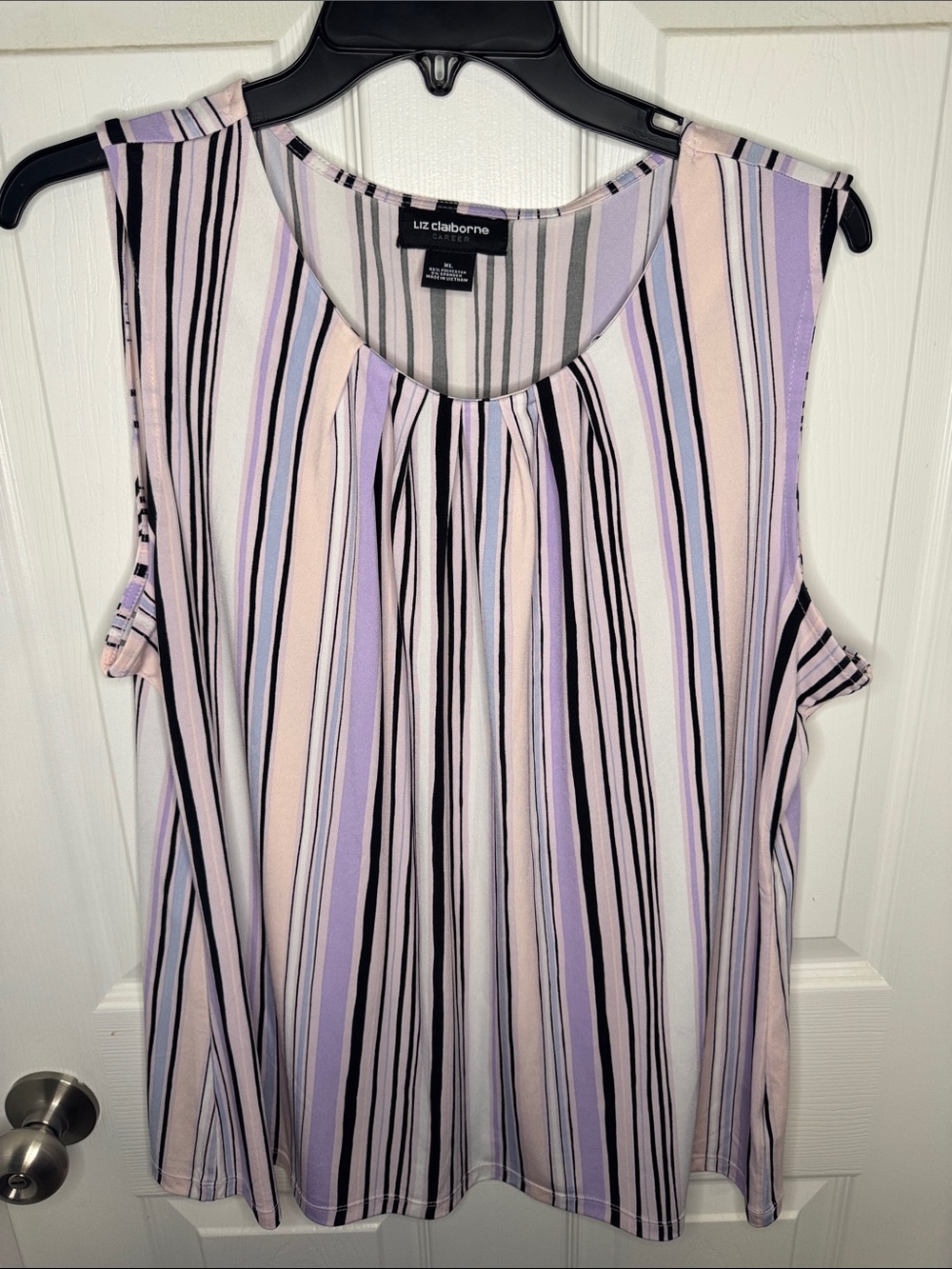 NWOT Liz Claiborne Striped Sleeveless Blouse
